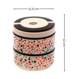HiTechMart Stylish 2-Tier Lunch Box with Handle | Insulated, Leak-Proof Food Storage Container | BPA-Free, Portable Tiffin for Office, School, or Travel (Multicolor 1) HiTechMart Stylish 2-Tier Lunch Box with Handle | Insulated, Leak-Proof Food Storage Container | BPA-Free, Portable Tiffin for Office, School, or Travel (Multicolor 1)