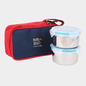 Steel Lunch Box, 2 Containers and Bag 2.6 X 4 in, 1Bag, 2 Containers Steel Lunch Box, 2 Containers and Bag 2.6 X 4 in, 1Bag, 2 Containers