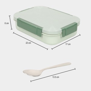 Stainless Steel Lunch Box, Container: 23 X17 X 6cm, Spoon: 13.5cm Length (Pack of 1) Stainless Steel Lunch Box, Container: 23 X17 X 6cm, Spoon: 13.5cm Length (Pack of 1)