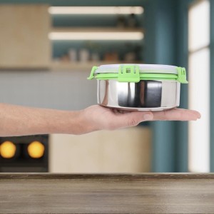 850 ml Stainless Steel Container, 6 X 2.5 inch (Pack of 1) 850 ml Stainless Steel Container, 6 X 2.5 inch (Pack of 1)