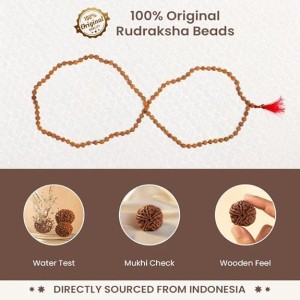 Handmade Rudraksha Mala 108 Beads – Puja, Chanting, Meditation Rosary (14.5inch/37.5cm) (Small) Handmade Rudraksha Mala 108 Beads – Puja, Chanting, Meditation Rosary (14.5inch/37.5cm) (Small)