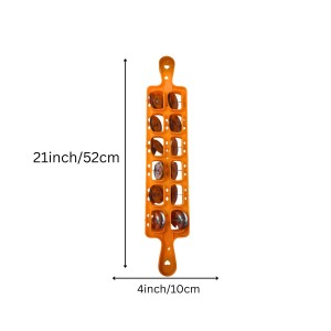 Khartal - Traditional Indian Hand Cymbals with Ergonomic Grip for Easy Playing, 10 Pair Set, Bright Orange Color Khartal - Traditional Indian Hand Cymbals with Ergonomic Grip for Easy Playing, 10 Pair Set, Bright Orange Color