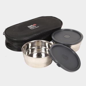 Steel Lunch Box - 2 Cotainers with 1 Bag 10 X 4.5 cm (Container),1Bag, 2 Containers Steel Lunch Box - 2 Cotainers with 1 Bag 10 X 4.5 cm (Container),1Bag, 2 Containers