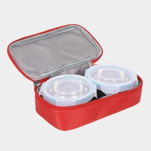 Hitech Sales 300ml Plastic & Steel Lunch Box – Red Leakproof Tiffin Box for Office & School