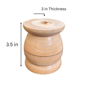 Wooden Mortar and Pestle Set (Ohkli Musal/Hamal Dista/Kharal/Khalbatta) 3.5X6.5 Inch – Handcrafted Grinder for Spices & Herbs – Traditional Kitchen Tool for Mixing and Grinding