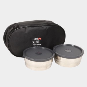 Steel Lunch Box - 2 Cotainers with 1 Bag 10 X 4.5 cm (Container),1Bag, 2 Containers Steel Lunch Box - 2 Cotainers with 1 Bag 10 X 4.5 cm (Container),1Bag, 2 Containers