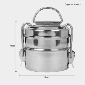 Stainless Steel Lunch Box, 1 0 X 10 cm (Pack of 2) Stainless Steel Lunch Box, 1 0 X 10 cm (Pack of 2)