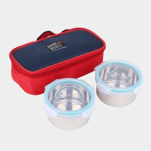 Steel Lunch Box, 2 Containers and Bag 2.6 X 4 in, 1Bag, 2 Containers Steel Lunch Box, 2 Containers and Bag 2.6 X 4 in, 1Bag, 2 Containers