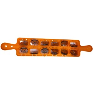 Khartal - Traditional Indian Hand Cymbals with Ergonomic Grip for Easy Playing, 10 Pair Set, Bright Orange Color Khartal - Traditional Indian Hand Cymbals with Ergonomic Grip for Easy Playing, 10 Pair Set, Bright Orange Color