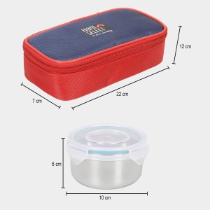 Hitech Sales 300ml Plastic & Steel Lunch Box – Red Leakproof Tiffin Box for Office & School