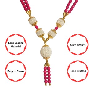 Handmade Multicolor Pearl Moti Mala Garland | 26 inch Decorative Haar for God Idol, Temple & Home Décor Handmade Multicolor Pearl Moti Mala Garland | 26 inch Decorative Haar for God Idol, Temple & Home Décor