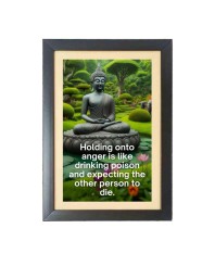 Buddha & His Famous Quote Photo Frame - Black Frame, 11x15 Inches, Perfect for Office & Wall Decoration, Ideal Gift
