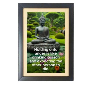 Buddha & His Famous Quote Photo Frame - Black Frame, 11x15 Inches, Perfect for Office & Wall Decoration, Ideal Gift