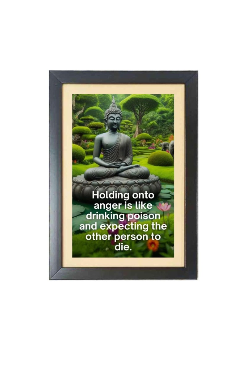 Buddha & His Famous Quote Photo Frame - Black Frame, 11x15 Inches, Perfect for Office & Wall Decoration, Ideal Gift