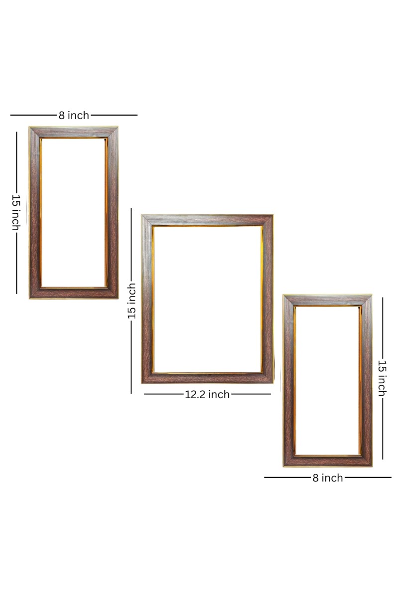 3-Pack Majestic nature Photo Frames - 2 Pieces 8x15 Inch & 1 Piece 12x15 Inch - Rustic Wall Art for Home & Office Decor - Botanical Wall Hanging for Living Room, Bedroom, or Workspace