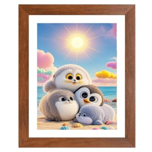 AI Funny Cute penguins Art Picture for Kids - 10x14 inches, Brown Color - Perfect Wall Decor for Children's Room AI Funny Cute penguins Art Picture for Kids - 10x14 inches, Brown Color - Perfect Wall Decor for Children's Room