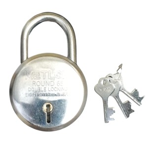 HiTechMart - METLOX Round Padlock 65mm with 8 Steel Levers, Double Locking Mechanism, Heavy Duty Iron Body with 3 Keys – Ideal for Home, Office, and Outdoor Security HiTechMart - METLOX Round Padlock 65mm with 8 Steel Levers, Double Locking Mechanism, Heavy Duty Iron Body with 3 Keys – Ideal for Home, Office, and Outdoor Security