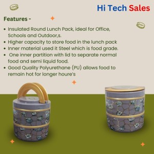 HiTechMart Stylish 2-Tier Lunch Box with Handle | Insulated, Leak-Proof Food Storage Container | BPA-Free, Portable Tiffin for Office, School, or Travel (Multicolor 2) HiTechMart Stylish 2-Tier Lunch Box with Handle | Insulated, Leak-Proof Food Storage Container | BPA-Free, Portable Tiffin for Office, School, or Travel (Multicolor 2)