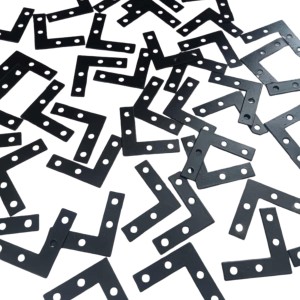 L-Shaped Flat Corner Brackets - Heavy Duty Iron Right Angle Braces with Pre-Drilled Holes for Furniture, Shelving, and Woodworking (Pack of 10) with 40 Screws. L-Shaped Flat Corner Brackets - Heavy Duty Iron Right Angle Braces with Pre-Drilled Holes for Furniture, Shelving, and Woodworking (Pack of 10) with 40 Screws.