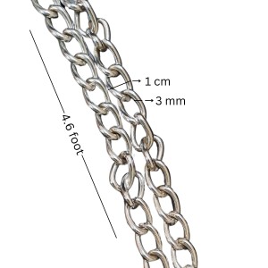 HiTechMart Heavy-Duty 4 ft Metal Chain with Mini 2 cm Padlock & Keys – Security Lock Chain for Multi-Purpose Use