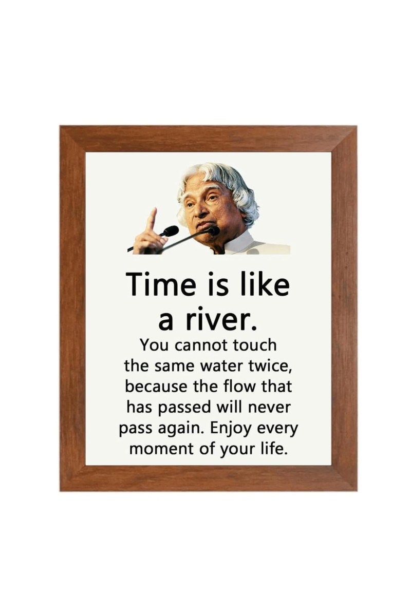 A P J Abdul Kalam & Famous Quote Brown Frame, 12x16InchesInspirational Wall Art for Office, Home DecorIdeal Spiritual Gift
