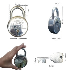 HiTechMart Heavy Duty 8-Lever Round Iron Padlock with 3 Keys, Rust-Resistant, Durable Security Lock for Home, Office, and Outdoor Use (Silver Finish) HiTechMart Heavy Duty 8-Lever Round Iron Padlock with 3 Keys, Rust-Resistant, Durable Security Lock for Home, Office, and Outdoor Use (Silver Finish)