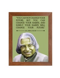 A P J Abdul Kalam & Famous Quote Brown Frame, 18x22InchesInspirational Wall Art for Office, Home DecorIdeal Spiritual Gift