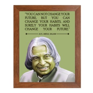 A P J Abdul Kalam & Famous Quote Brown Frame, 10x14InchesInspirational Wall Art for Office, Home DecorIdeal Spiritual Gift