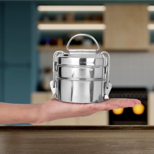 Stainless Steel Lunch Box, 1 0 X 10 cm (Pack of 2) Stainless Steel Lunch Box, 1 0 X 10 cm (Pack of 2)