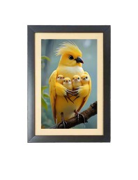 The mother bird Photo Frame Funny Animal and Bird Cartoon Art, Black color, 13x17 Inch