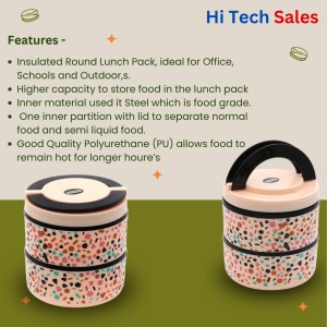 HiTechMart Stylish 2-Tier Lunch Box with Handle | Insulated, Leak-Proof Food Storage Container | BPA-Free, Portable Tiffin for Office, School, or Travel (Multicolor 1) HiTechMart Stylish 2-Tier Lunch Box with Handle | Insulated, Leak-Proof Food Storage Container | BPA-Free, Portable Tiffin for Office, School, or Travel (Multicolor 1)