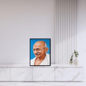 Mahatma Gandhi Laminated Photo - 5x7 Inches, Divine Blessings for Home & Office and Temple Decoration