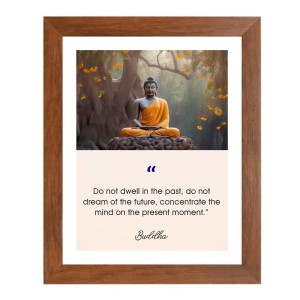 Buddha & Famous Quote Brown Frame, 16x20InchesInspirational Wall Art for Office, Home DecorIdeal Spiritual Gift