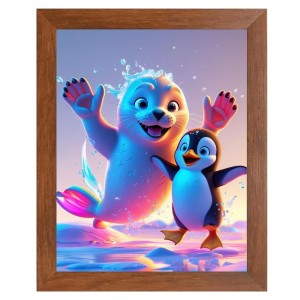 AI Funny Cute Penguin Art Picture for Kids - 12x16 inches, Brown Color - Perfect Wall Decor for Children's Room AI Funny Cute Penguin Art Picture for Kids - 12x16 inches, Brown Color - Perfect Wall Decor for Children's Room