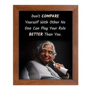 A P J Abdul Kalam & Famous Quote Brown Frame, 10x14InchesInspirational Wall Art for Office, Home DecorIdeal Spiritual Gift