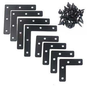 L-Shaped Flat Corner Brackets - Heavy Duty Iron Right Angle Braces with Pre-Drilled Holes for Furniture, Shelving, and Woodworking (Pack of 10) with 40 Screws. L-Shaped Flat Corner Brackets - Heavy Duty Iron Right Angle Braces with Pre-Drilled Holes for Furniture, Shelving, and Woodworking (Pack of 10) with 40 Screws.