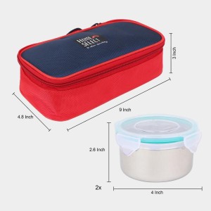 Steel Lunch Box, 2 Containers and Bag 2.6 X 4 in, 1Bag, 2 Containers Steel Lunch Box, 2 Containers and Bag 2.6 X 4 in, 1Bag, 2 Containers