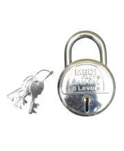 HiTechMart Heavy Duty 8-Lever Round Iron Padlock with 3 Keys, Rust-Resistant, Durable Security Lock for Home, Office, and Outdoor Use (Silver Finish) HiTechMart Heavy Duty 8-Lever Round Iron Padlock with 3 Keys, Rust-Resistant, Durable Security Lock for Home, Office, and Outdoor Use (Silver Finish)