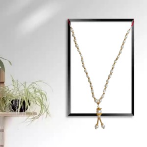 Hitech Sales Artificial Pearl Garland Mala Necklace | Decorative Pearl Chain for Pooja, Mandir, and Festive Decorations | White and Gold Beads Mala with Hanging Pendant (Small, 6, Piece) Hitech Sales Artificial Pearl Garland Mala Necklace | Decorative Pearl Chain for Pooja, Mandir, and Festive Decorations | White and Gold Beads Mala with Hanging Pendant (Small, 6, Piece)