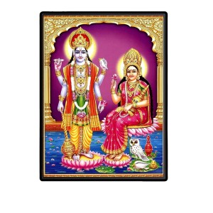 Vishnu Lakshmi Laminated Photo - 5x7 Inches, Divine Blessings for Home & Office and Temple Decoration Vishnu Lakshmi Laminated Photo - 5x7 Inches, Divine Blessings for Home & Office and Temple Decoration