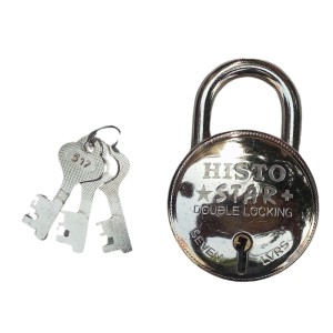 Hi Tech Sales New Round Lock (HISTTO Star) 7 lVRS | Steel Body | Iron Liver | Double Locking | 3 Silver Keys | 1 Lock Hi Tech Sales New Round Lock (HISTTO Star) 7 lVRS | Steel Body | Iron Liver | Double Locking | 3 Silver Keys | 1 Lock