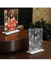 Debi Anandamayee Acrylic T-Style Photo Stand - 9x11 Inches, Compact and Stylish Spiritual Display, easily change 2 photos (Pack of 1)
