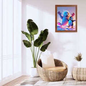 AI Funny Cute Penguin Art Picture for Kids - 12x16 inches, Brown Color - Perfect Wall Decor for Children's Room AI Funny Cute Penguin Art Picture for Kids - 12x16 inches, Brown Color - Perfect Wall Decor for Children's Room
