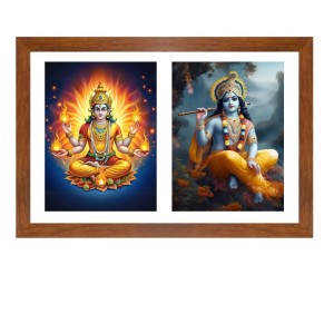 Agni deva and sri krishna Photo Frame - 17x21Inches - Spiritual Artwork for Home Decor, Puja Room and Office Decoration Agni deva and sri krishna Photo Frame - 17x21Inches - Spiritual Artwork for Home Decor, Puja Room and Office Decoration