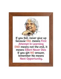 A P J Abdul Kalam & Famous Quote Brown Frame, 18x22InchesInspirational Wall Art for Office, Home DecorIdeal Spiritual Gift