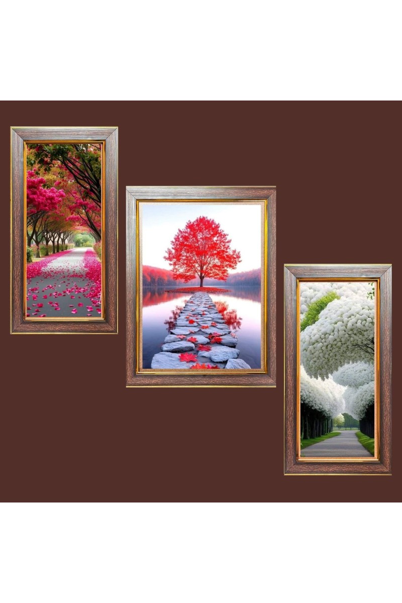 3-Pack A Glimpse of Eternity Photo Frames - 2 Pieces 10x17 Inch & 1 Piece 14x17 Inch - Rustic Wall Art for Home & Office Decor - Botanical Wall Hanging for Living Room, Bedroom, or Workspace