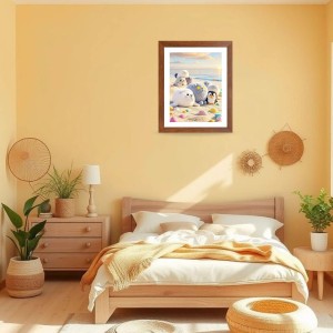 AI Funny Cute penguins Art Picture for Kids - 10x14 inches, Brown Color - Perfect Wall Decor for Children's Room AI Funny Cute penguins Art Picture for Kids - 10x14 inches, Brown Color - Perfect Wall Decor for Children's Room