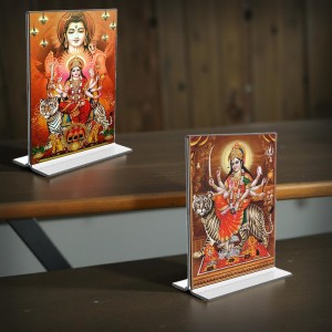 Lord Shiva & Lord Durga Acrylic T-Style Photo Stand - 9x11 Inches, Compact and Stylish Spiritual Display, easily change 2 photos (Pack of 1) Lord Shiva & Lord Durga Acrylic T-Style Photo Stand - 9x11 Inches, Compact and Stylish Spiritual Display, easily change 2 photos (Pack of 1)