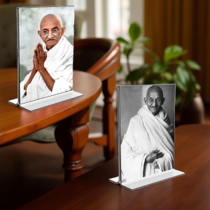 Mahatma Gandhi Acrylic T-Style Photo Stand - 7x9 Inches, Compact and Stylish Spiritual Display, easily change 2 photos (Pack of 1) Mahatma Gandhi Acrylic T-Style Photo Stand - 7x9 Inches, Compact and Stylish Spiritual Display, easily change 2 photos (Pack of 1)