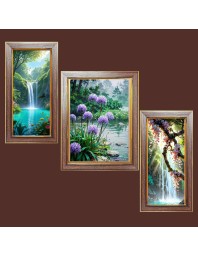 3-Pack Majestic nature Photo Frames - 2 Pieces 8x15 Inch & 1 Piece 12x15 Inch - Rustic Wall Art for Home & Office Decor - Botanical Wall Hanging for Living Room, Bedroom, or Workspace